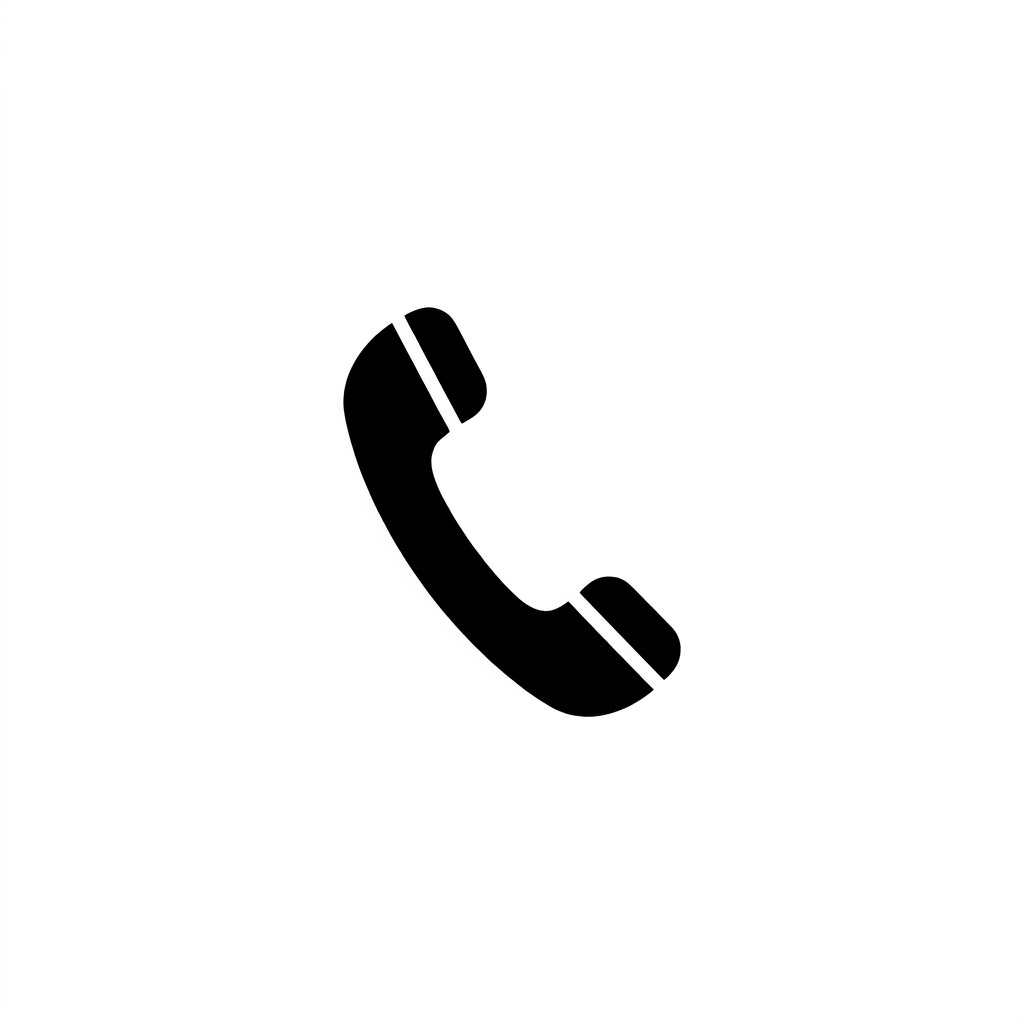 Classic telephone handset icon Black telephone handset icon